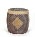 Antique Chinese Qing Guangxu Yizhaofeng Wicker Form Zisha Purple Clay Tea Caddy
