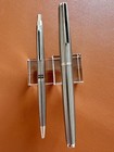 Pilot Custom 18k-wg F-nib Fountain Pen   Ballpoint Set 1974 Silver Stripe