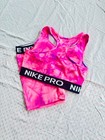 Nike Dri-fit Pro 2 Piece Set Crop Top   Shorts  Mc  Women   s Workout Wear  Medium