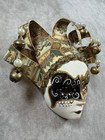 Venetian Style Jester Mask Hand Painted Ceramic Masquerade Carnival Wall Decor