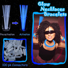 100 Pk 8   Blue Glow Sticks Glow Necklaces In The Dark Party Favor Supplies Brig