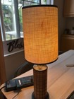 Vintage Mid Century Modern Gruvwood Table Lamp With Original Shade - Read