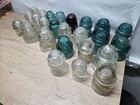 Antique Hemingray 42 Electric Clear blue Glass Insulator Made In Usa Lot Of 25 