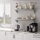 Stainless Steel Wall Shelf Commercial Kitchen Shelving Wall Mount Shelf Silver