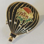 Aibf Hot Air Balloon Fiesta Lapel Pin In-n-out Burger Rare Black Gold