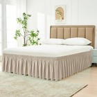 Wrap Around Queen Bed Skirt 21  Drop Light Camel Easy Fit Elastic Dust Ruffle