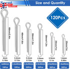 120pcs Cotter Pins 304 Stainless Steel Cotter Pins Assortment Kit Tractor Pin Us