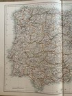 1897 Spain   Portugal Large Original Antique Map A   C Black 123 Years Old