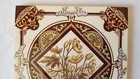Stunning Antique Floral  Arts   Crafts Design 6 Inch Tile E   M c