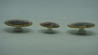 Vintage Porcelain Oval Hand Painted Roses Set Of Three Shirt Stud Buttons