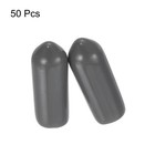 50 Pack 5mm 3 16   Id Rubber End Caps Vinyl Cap Cover Screw Protectors Dark Grey
