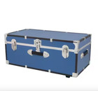 Footlocker Trunk Chest Storage Travel Luggage College Dorm Organizer Box Blue