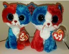 Ty Beanie Boos 4th Of July Cats Set- Spirit   Firecracker 6  New Mwmts Plush Toy