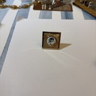 Vintage Gold Tone Miami Dolphins Enamel Helmet Square Men s Cuff Links 7 8 