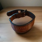 Youngla X Gold s Gym - Brown Leather Weight Lifting Belt - Medium