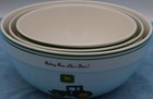 John Deere Mixing Bowl Set 3pc Nesting Ceramic Tractor Farm Kitchen Gibson