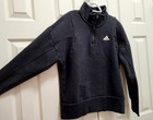 Men s Adidas Golf 1 4 Zip Long Sleeve Black Fleece Pullover Sweatshirt Top Sz S