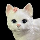 Vintage White Persian Ceramic Cats Blue Eyes Enesco Iridescent Kitty Set Of 2