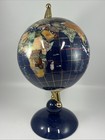 Vintage Lapis Lazuli Semi Precious Gemstones Rotating Globe