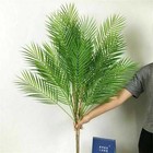 Artificial Monstera Palm Tree Branch Fake Plastic Tropical Plant Garden Decor