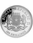 2023 1oz Somalia African Wildlife Series   9999 Silver Leopard Bu Coin 