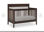 Convertible Baby Crib Or Toddler Bed Adjustable 5-in-1 Espresso Brown Wood
