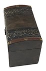Vintage Storage Wooden Chest Treasure Trunk  Leather Metal Design