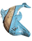 3 Ocean Dolphins Hand Carved White Picture Wall Plaque Home Art Nautical Coastal