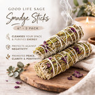 Sage Smudge Stick 6  Good Life White Sage Floral Cleansing Soul Sticks Pack Of 3