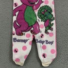 Vintage Barney Pajamas Youth 2t One Piece Footies 90s Cartoon Zip Up Kids Fleece