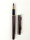 Vintage Waterman Ideal Paris Marbled Red Fountain Pen 18k 750 Gold Nib F - Nice 