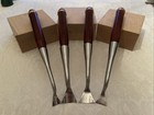 4 Dog Leg Bent Cranked Fishtail Spoon Gouge Set   7   30mm 25mm 20mm 15mm W case