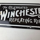 Vintage Winchester Porcelain Sign - Rifles Ammo Gun Sales Gas Oil Pump Sign
