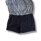 Susan Graver Skort Womens 1x Navy White Polka Dot Pull-on Striped Trim Golf