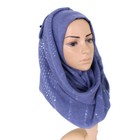 Women Soft Scarf Muslim Hijab Wrap Shawl Lady Sequin Scarves Solid Color Islamic