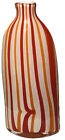 Art Glass Vase Vintage Tall Bottle Stripe White Red Orange Decorative Modern 13 