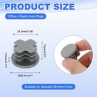 12pcs 1  25 4mm  Plastic Hole Plug  Round Tubing End Cap End Inserts  Grey