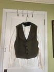 Men s  Black gold Pattern 5-button V-neck Waistcoat Vest W  Shirt bow Tie sz Xxl