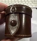 2 Vintage Brown Leather Leica Camera Lens Cases 6 1 2cm  3 1 2cm