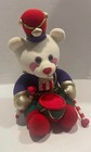 1994 Avon Christmas Stuffed Animal Plush Bear Drummer Boy Playing Drum Vintage
