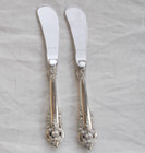2 Wallace Grand Baroque Sterling Silver 6 1 8  Butter Spreader Knife Paddle