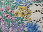 Completed Framed Embroidery Design Thatched Cottage Garden Flowers Vintage 1940s