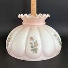 Vintage 10  Fitter Pink Rose Hurricane Oil Or Electric Lamp Glass Melon Shade
