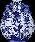 31cm Qianlong Signed Old Chinese Blue   White Porcelain Vase W peach U628