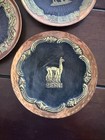 Vintage Set Of 3 Peruvian Copper Brass Decorative Plates Mcm 6    Artisan