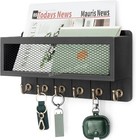 Mail And Key Holder For Wall Decorative  Wooden Wall Key Organizer   5 Key Hooks