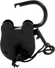 Handmade Antique Style Cast Iron Padlock With 2 Keys  Vintage Black Finish Tradi