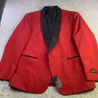 Egara Mens Red Shawl Collar Tuxedo Formal Dinner Jacket Blazer 46r  Nwt