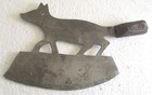 Antique Vintage Old Butcher Cleaver Fox Figure Butchers Meat Choper Knife