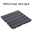 76pcs Imitated Wood 69sq ft Interlocking Deck Tiles All Weather Square Flooring